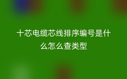 十芯电缆芯线排序编号是什么怎么查类型？(图1)