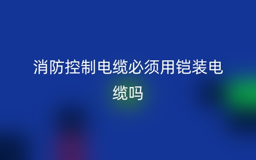 消防控制电缆必须用铠装电缆吗？为什么？(图1)