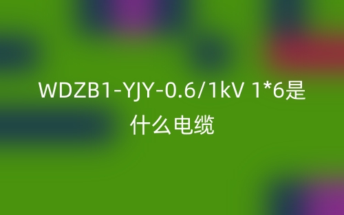 WDZB1-YJY-0.6/1kV 1*6是什么电缆？(图1)