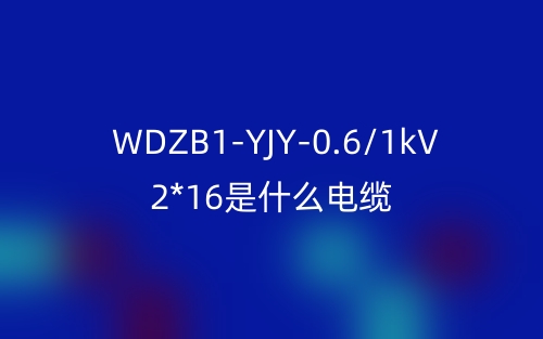 WDZB1-YJY-0.6/1kV 2*16是什么电缆？(图1)