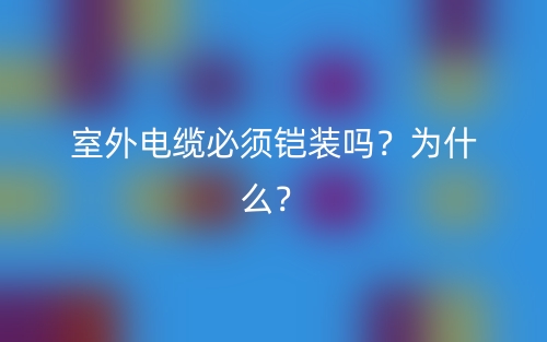 室外电缆必须铠装吗？为什么？(图1)