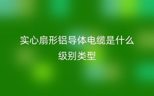 实心扇形铝导体电缆是什么级别类型？(图1)