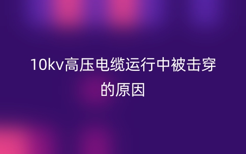 10kv高压电缆运行中被击穿的原因(图1)