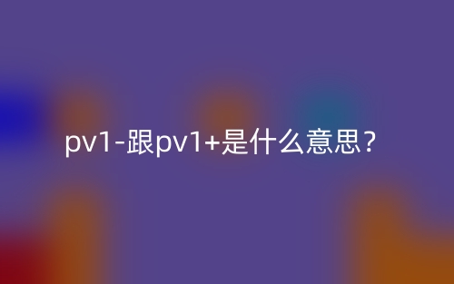 pv1-跟pv1+是什么意思？(图1)