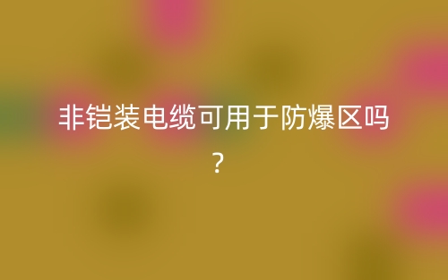 非铠装电缆可用于防爆区吗？(图1)