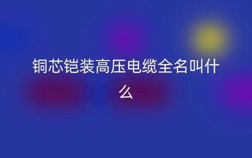 铜芯铠装高压电缆全名叫什么？(图1)