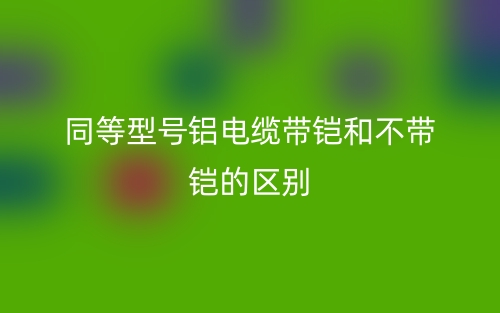 同等型号铝电缆带铠和不带铠的区别是什么？(图1)