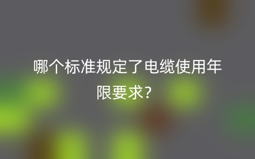哪个标准规定了电缆使用年限要求？(图1)