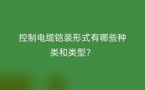 控制电缆铠装形式有哪些种类和类型？(图1)