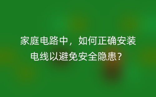 家庭电路中，如何正确安装电线以避免安全隐患？(图1)