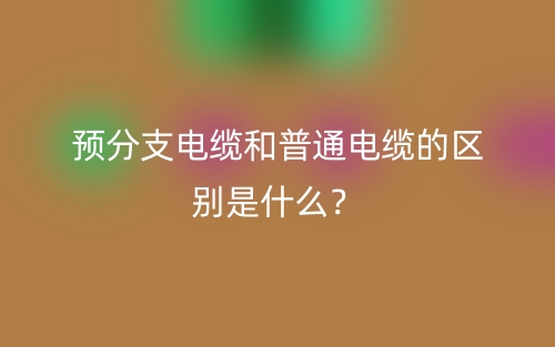 预分支电缆和普通电缆的区别是什么？(图1)