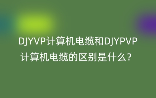DJYVP计算机电缆和DJYPVP计算机电缆的区别是什么？(图1)