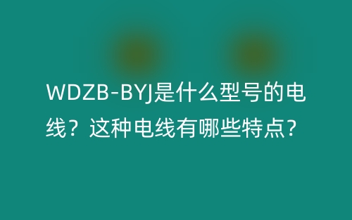 WDZB-BYJ是什么型号的电线？这种电线有哪些特点？(图1)